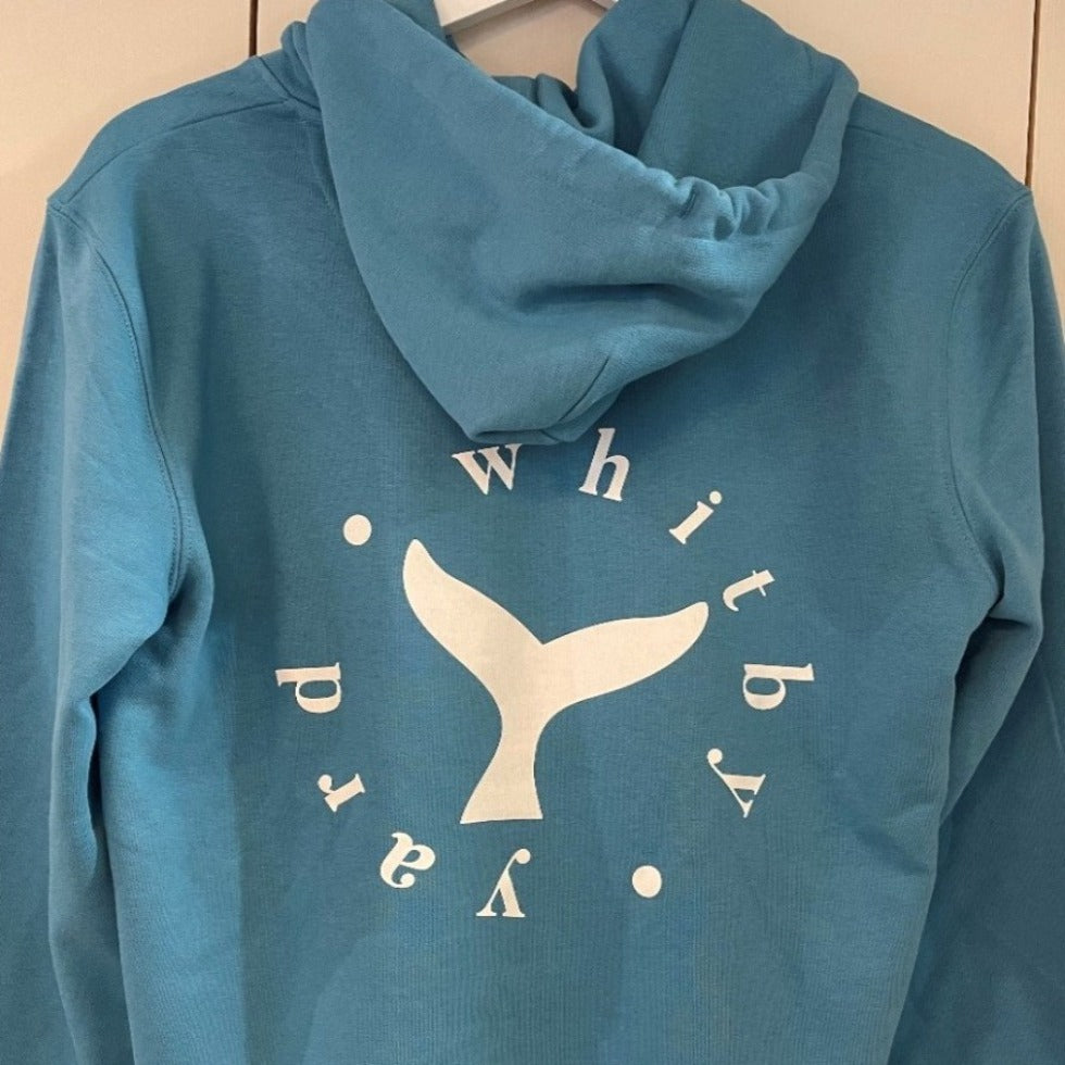 Whale Tail Logo Pullover Hoodie in Atlantic Blue