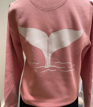 Unisex Whale tail Sweatshirt in Pink